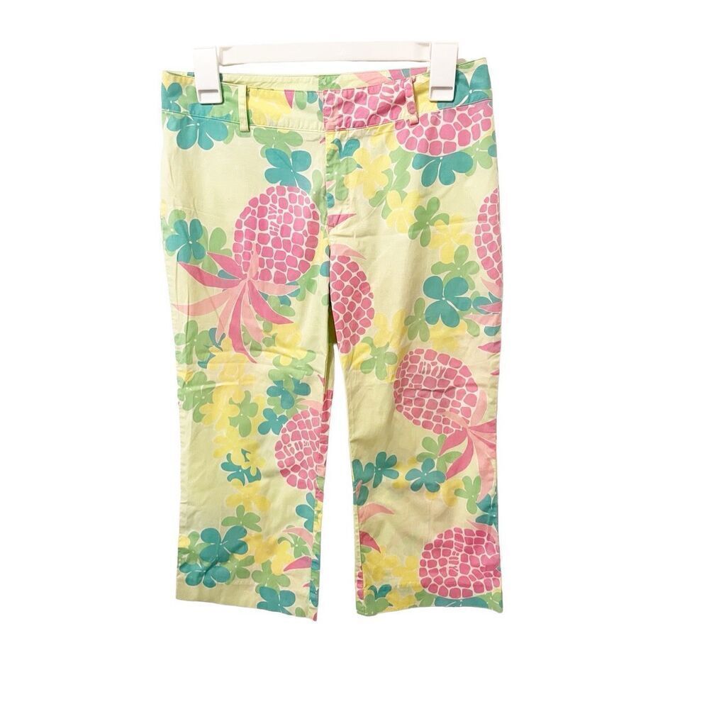 Lilly Pulitzer Yellow Pineapple Cropped Pants‎